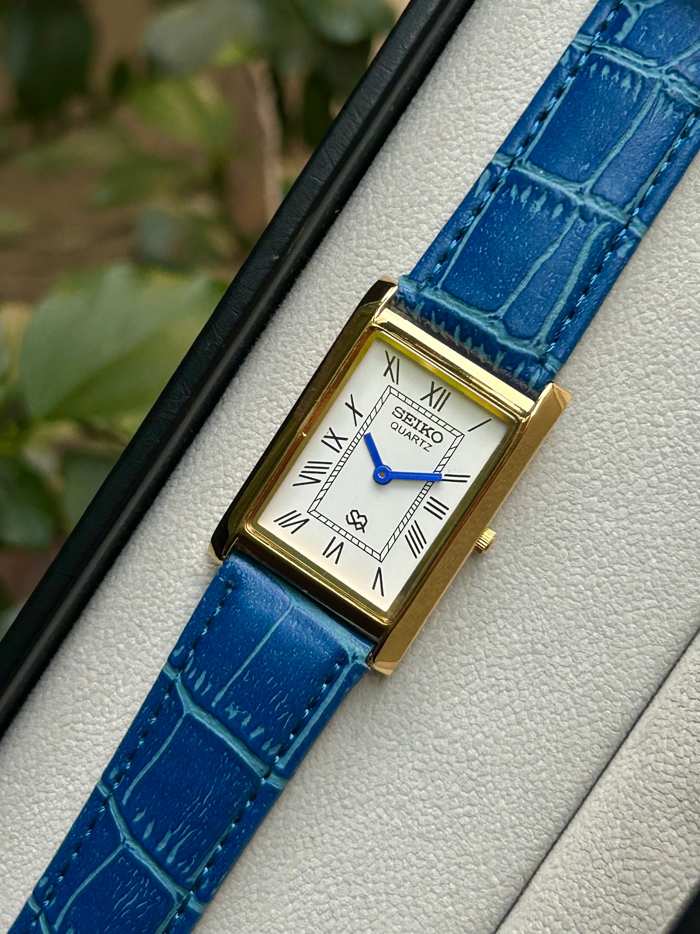 Seiko Tank Quartz Unisex Mod Watch Gold