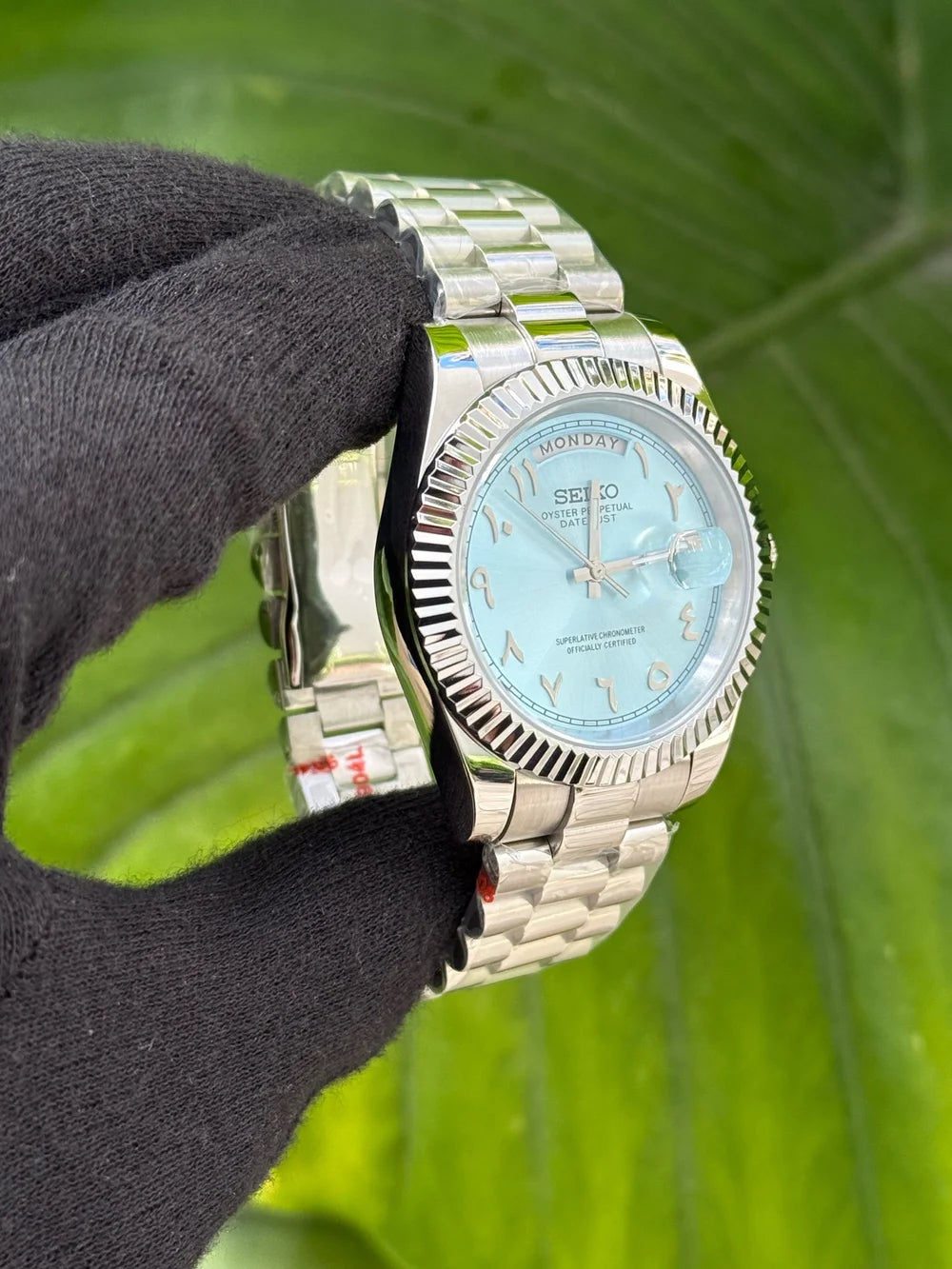 Seiko "Ice Blue Arabic Day-Date"