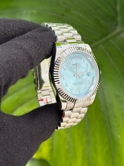 Seiko "Ice Blue Arabic Day-Date"