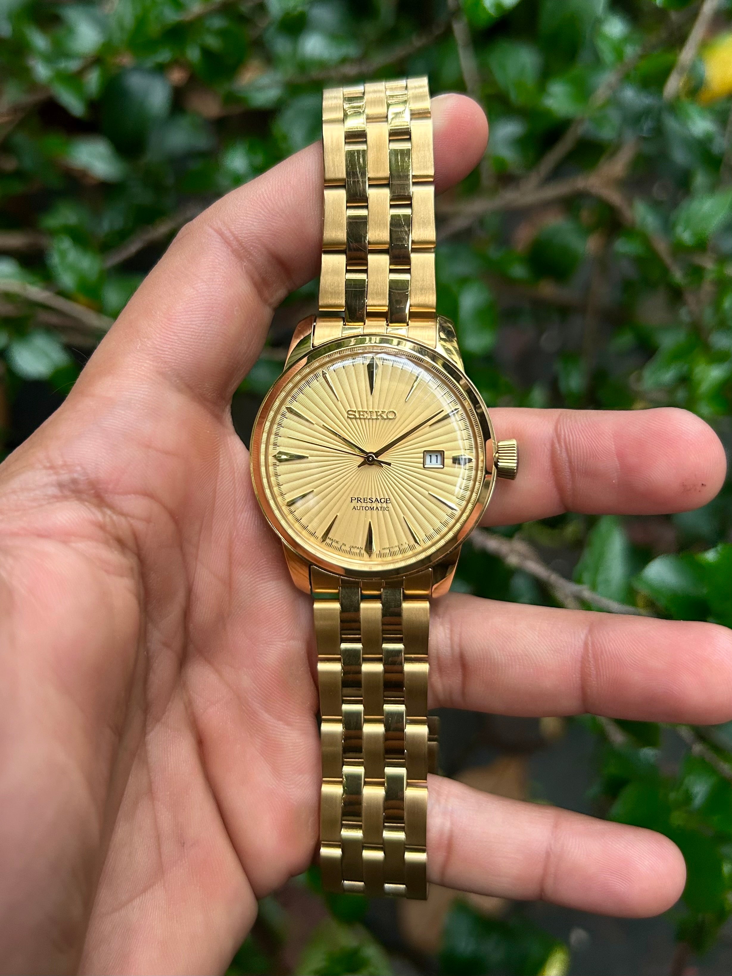 Seiko Presage Cocktail Gold Sunray Automatic Mod