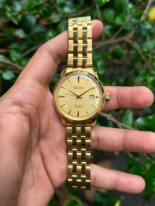 Seiko Presage Cocktail Gold Sunray Automatic Mod