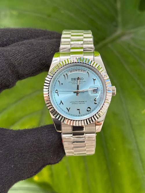 Seiko "Ice Blue Arabic Day-Date"