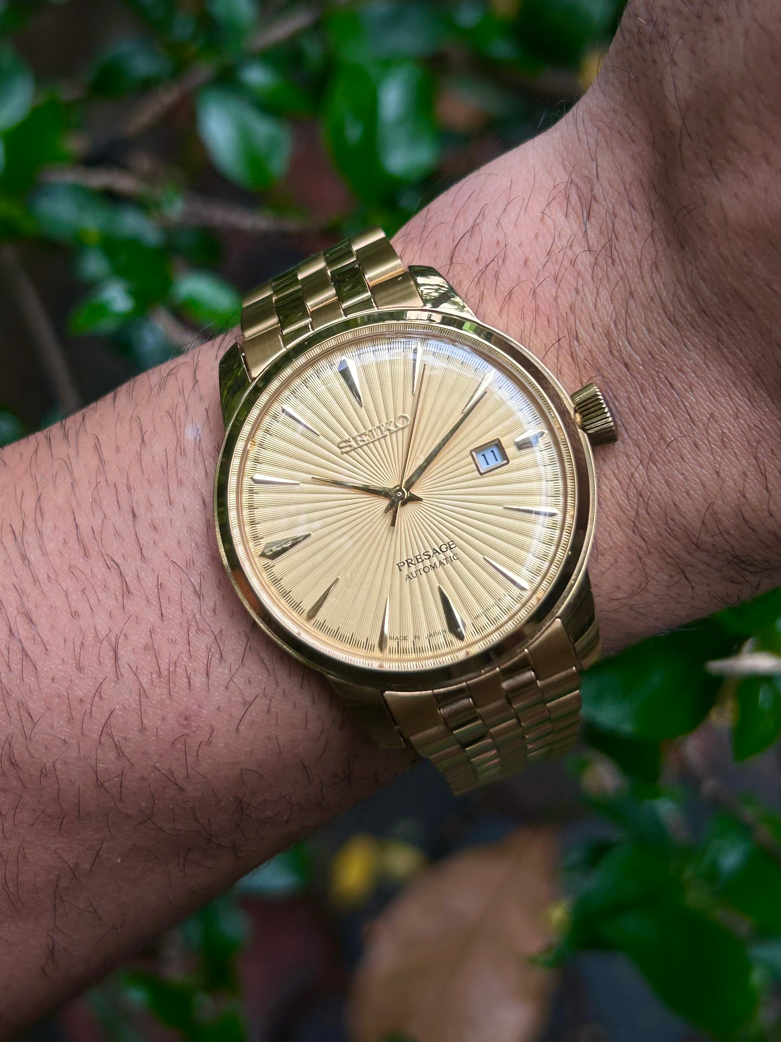Seiko Presage Cocktail Gold Sunray Automatic Mod