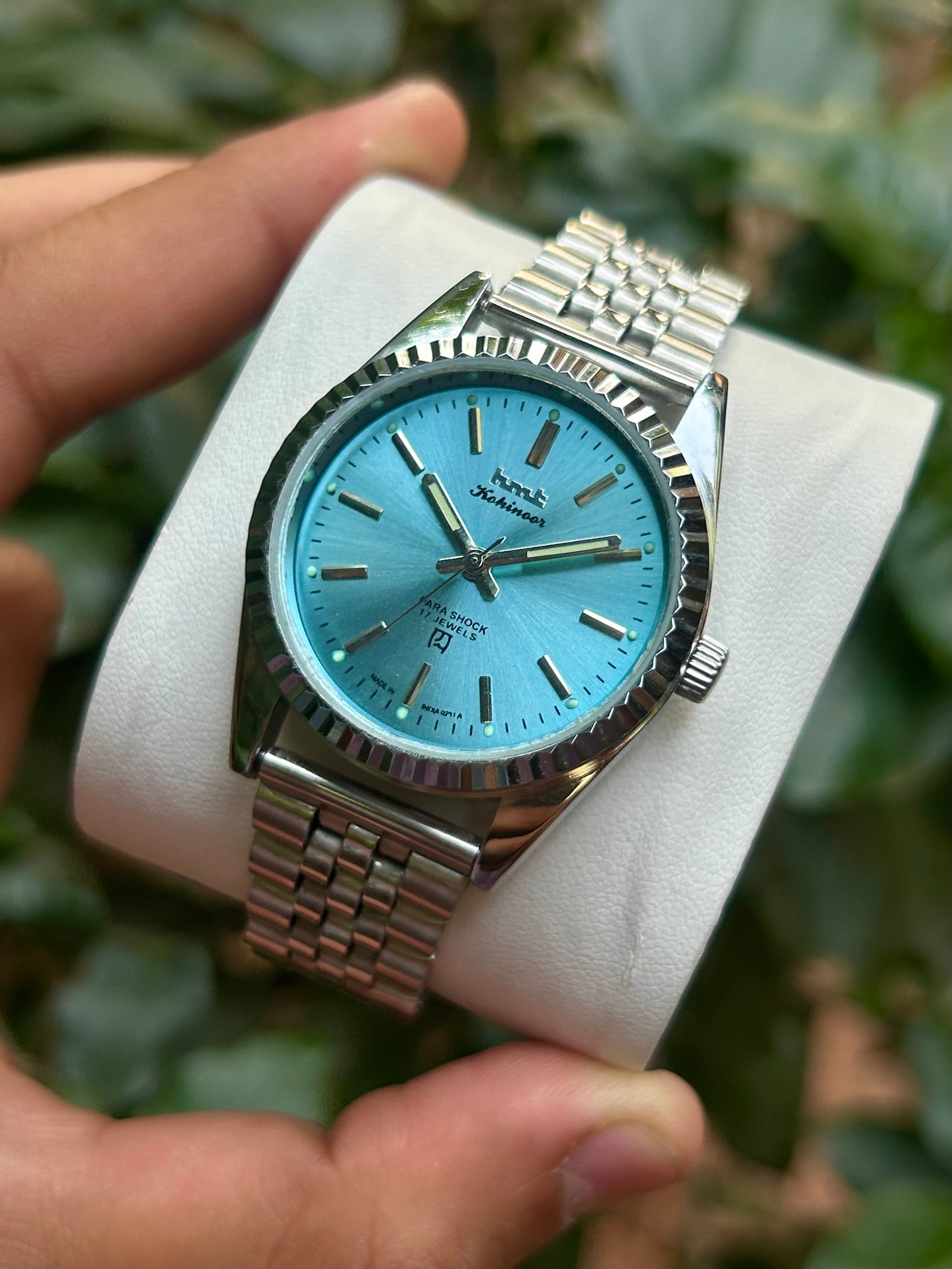 HMT Kohinoor IceBlue Sunburst Fluted Mod