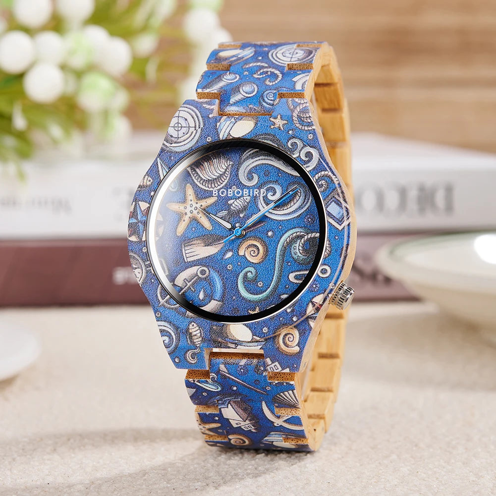 Handmade Classic Quartz Wood Watch with Pointer Dial Display