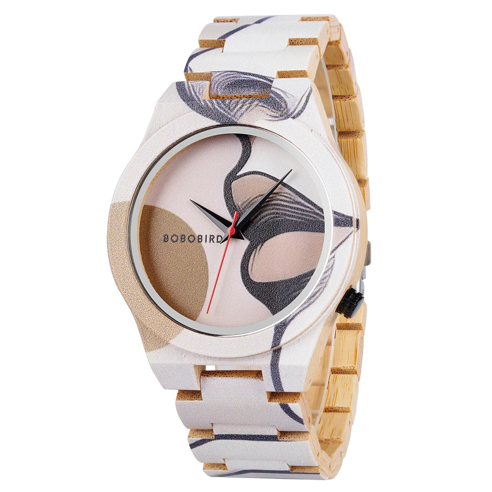 Handmade Classic Quartz Wood Watch with Pointer Dial Display