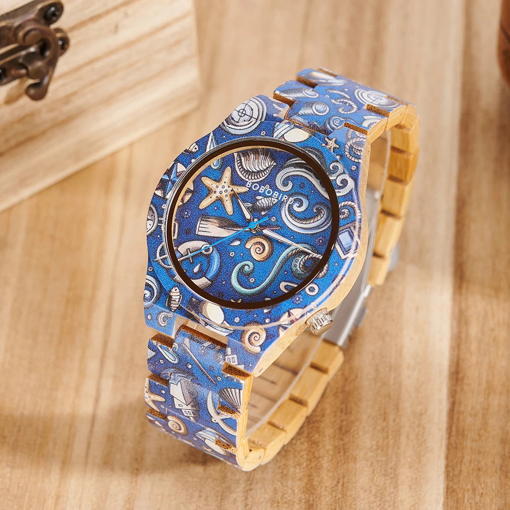 Handmade Classic Quartz Wood Watch with Pointer Dial Display