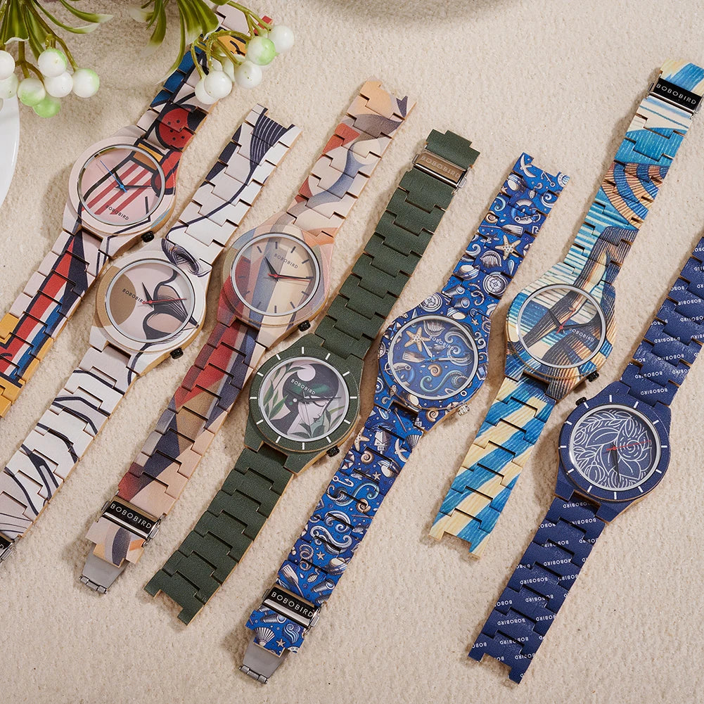 Handmade Classic Quartz Wood Watch with Pointer Dial Display