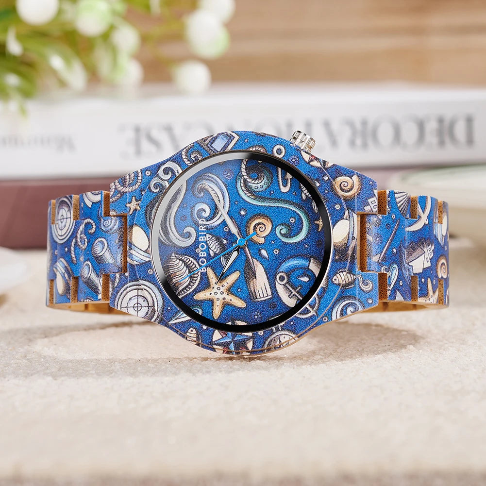 Handmade Classic Quartz Wood Watch with Pointer Dial Display