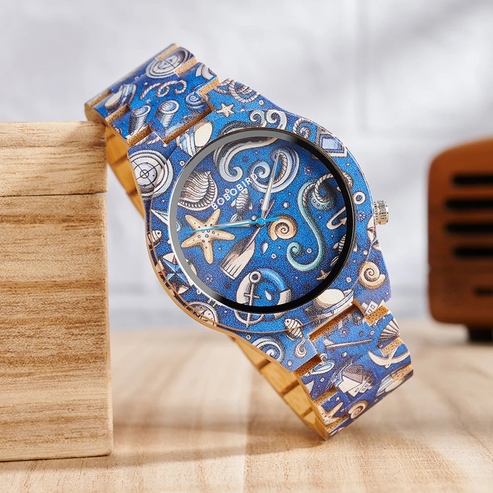 Handmade Classic Quartz Wood Watch with Pointer Dial Display