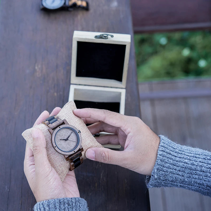 Wooden Stone Watch for Men High Grade Japan Quartz