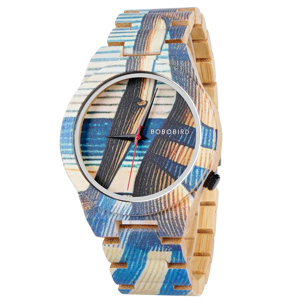 Handmade Classic Quartz Wood Watch with Pointer Dial Display