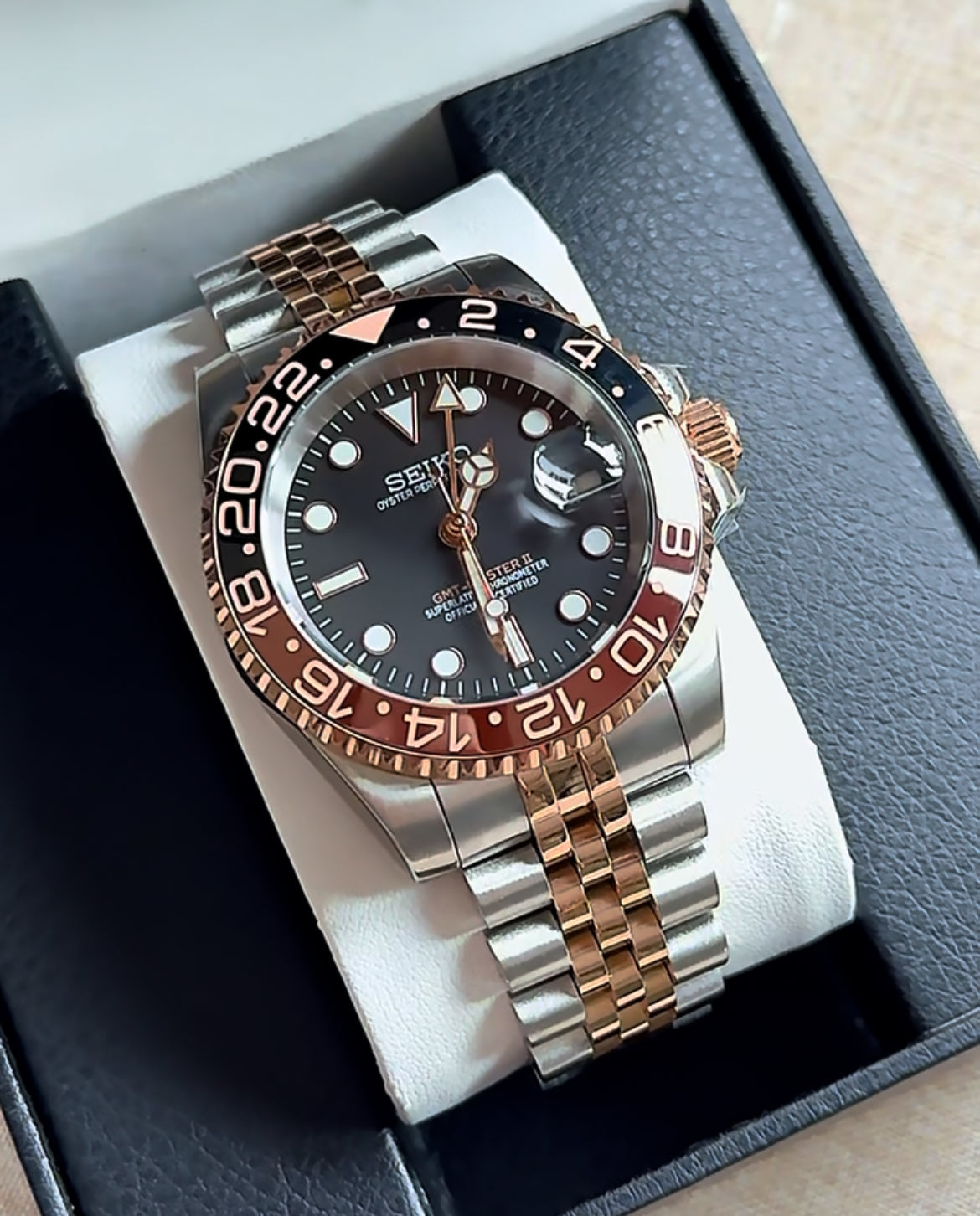 Special Edition GMT Rootbeer RoseGold - Silver Automatic HOMAGE