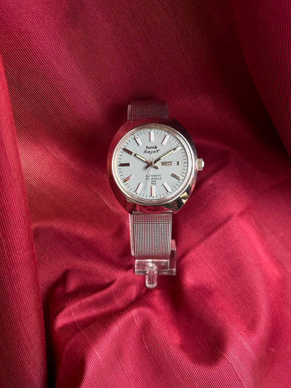 HMT Grey Rajat Day & Date Automatic Mod Watch