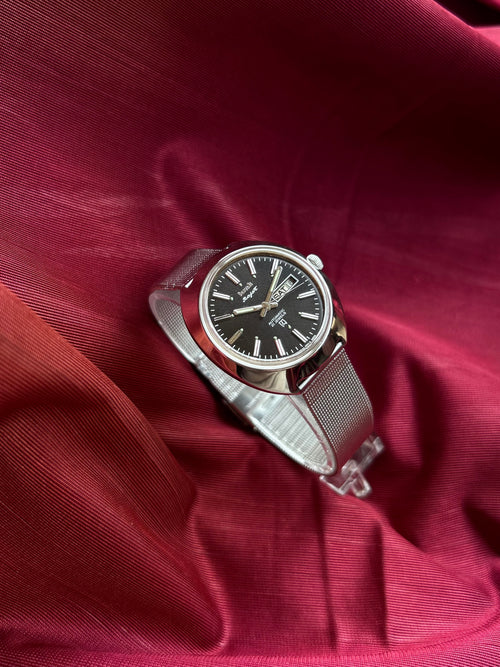 HMT Black Sunburst Rajat Day & Date Automatic Mod Watch