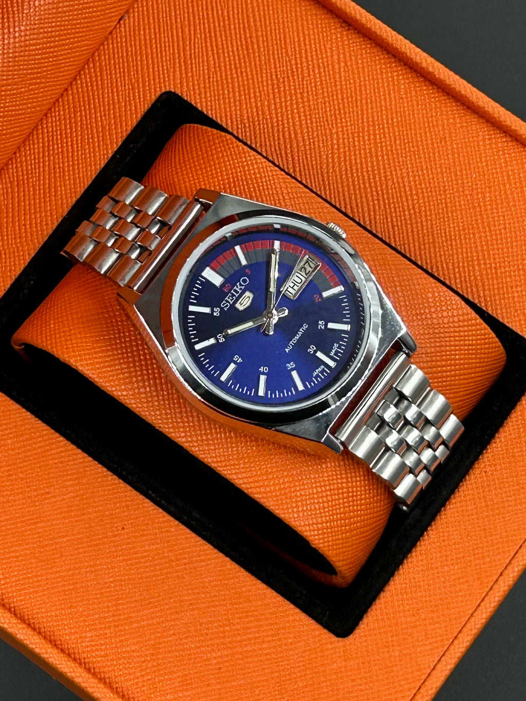 SEIKO 5 RAILWAY  SUNRAY- BLUE