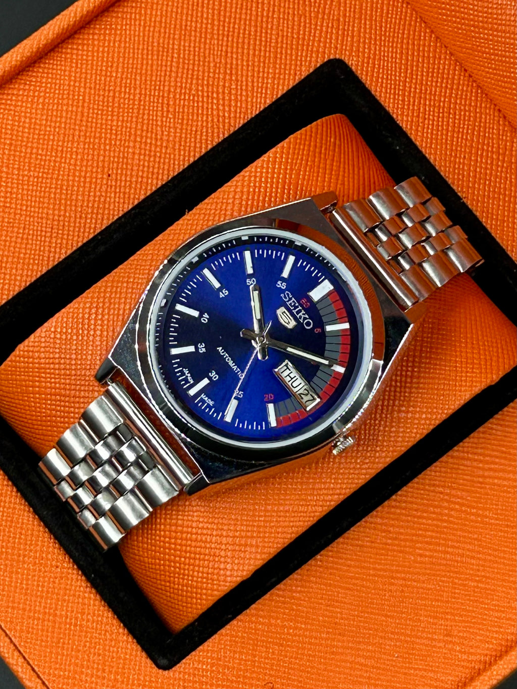 SEIKO 5 RAILWAY  SUNRAY- BLUE
