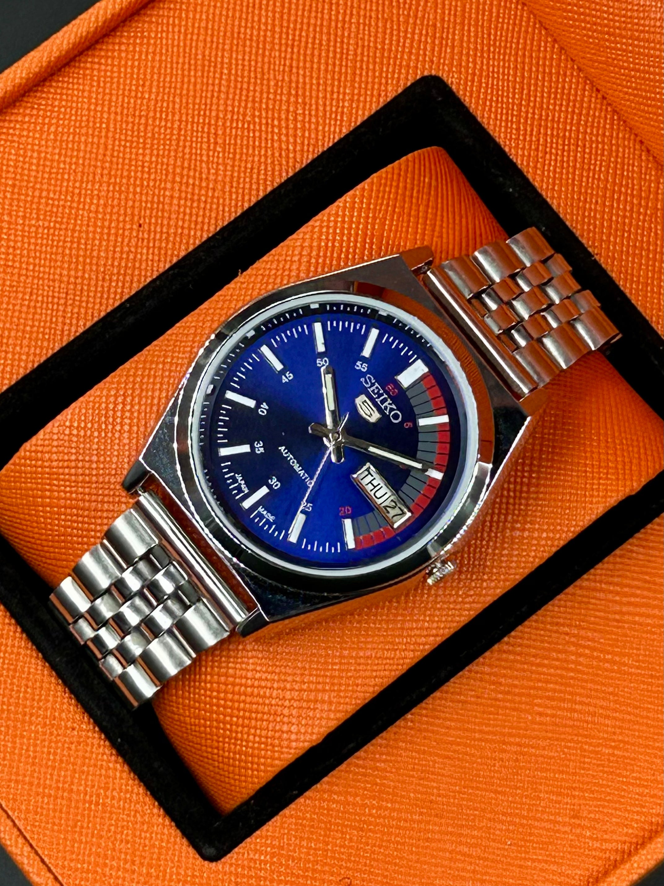 SEIKO 5 RAILWAY  SUNRAY- BLUE