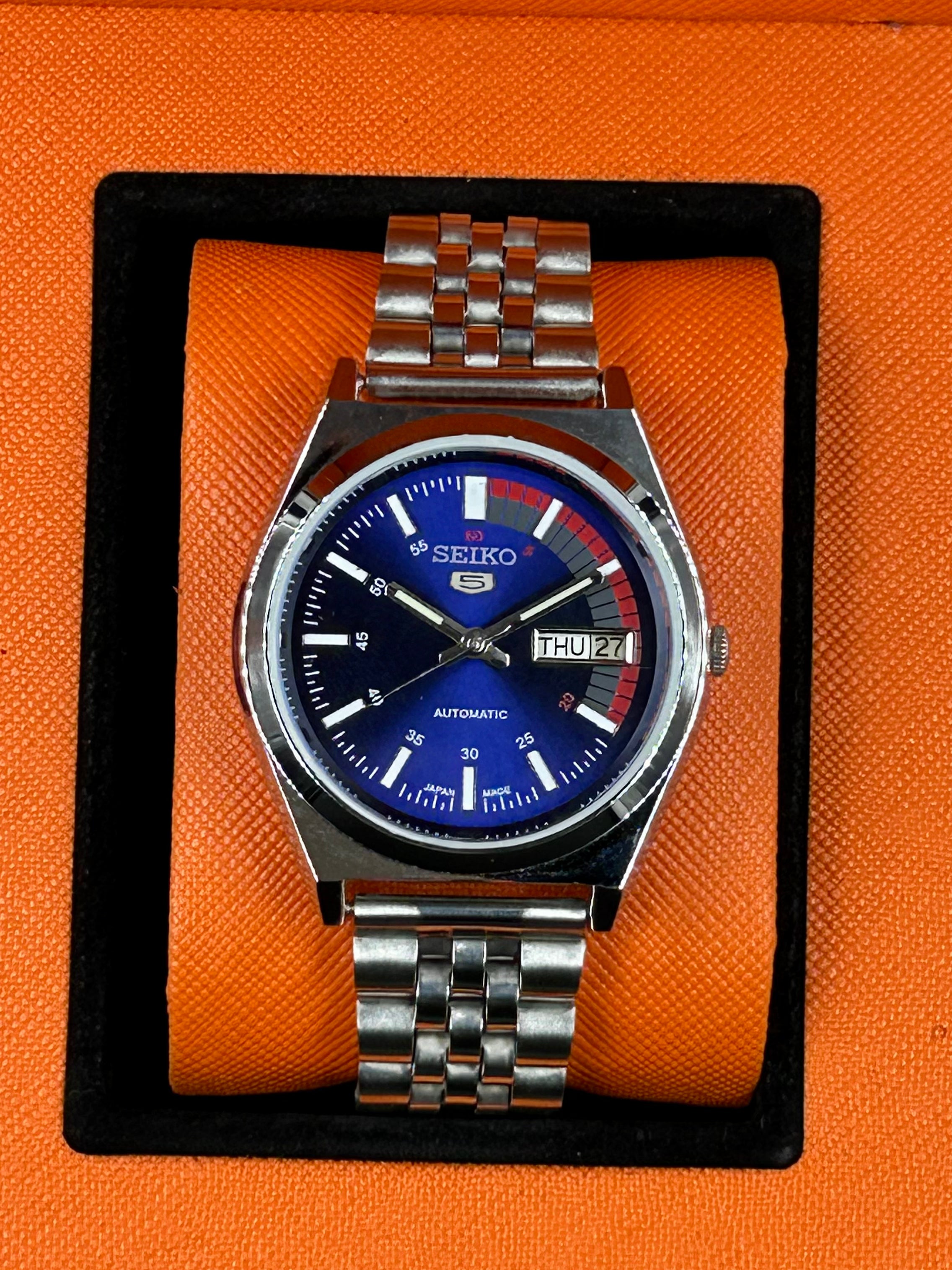 SEIKO 5 RAILWAY  SUNRAY- BLUE