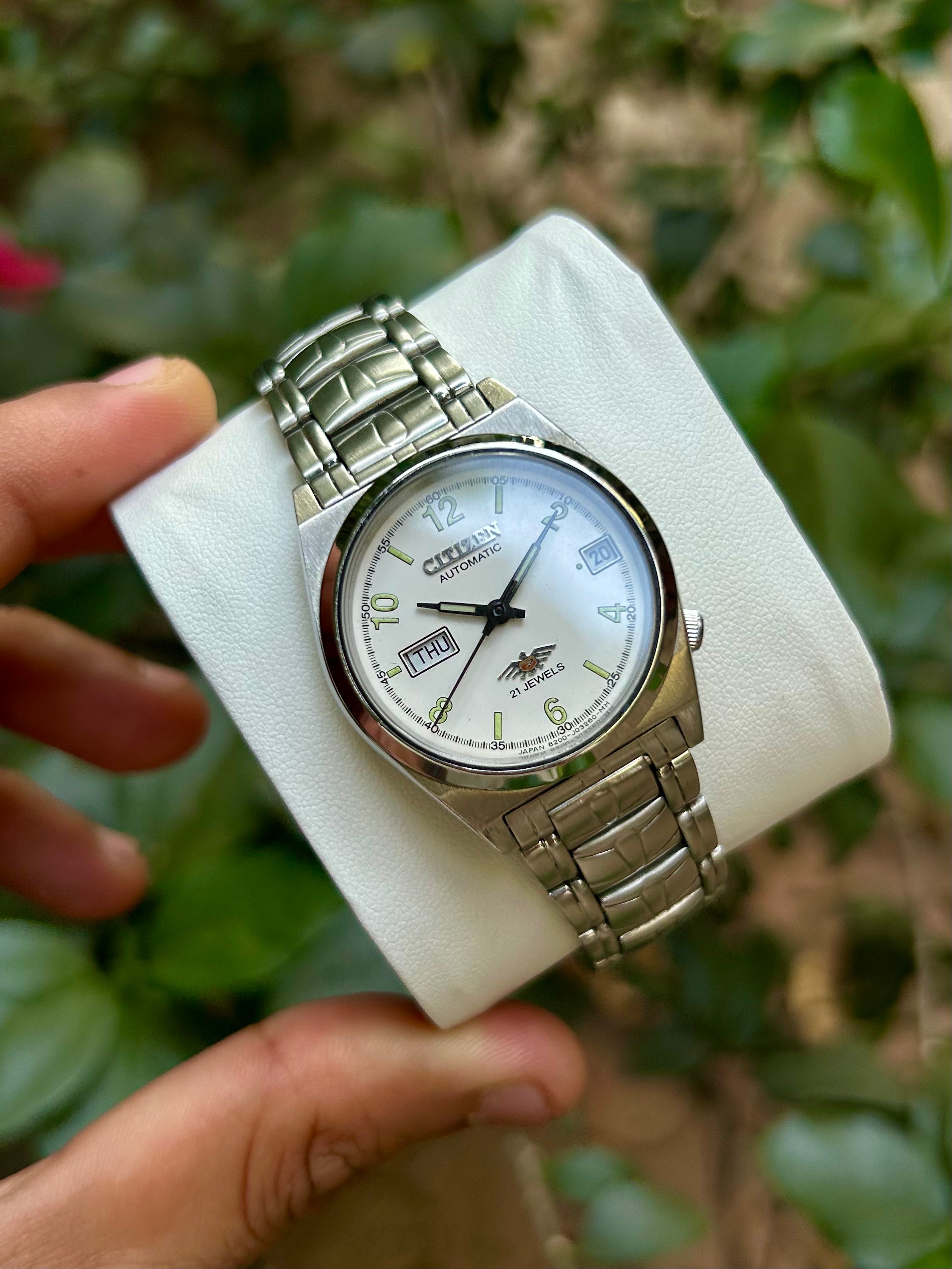 Vintage Rare Citizen for her Automatic 21 jewels HSB Railway Time Japan Watch.