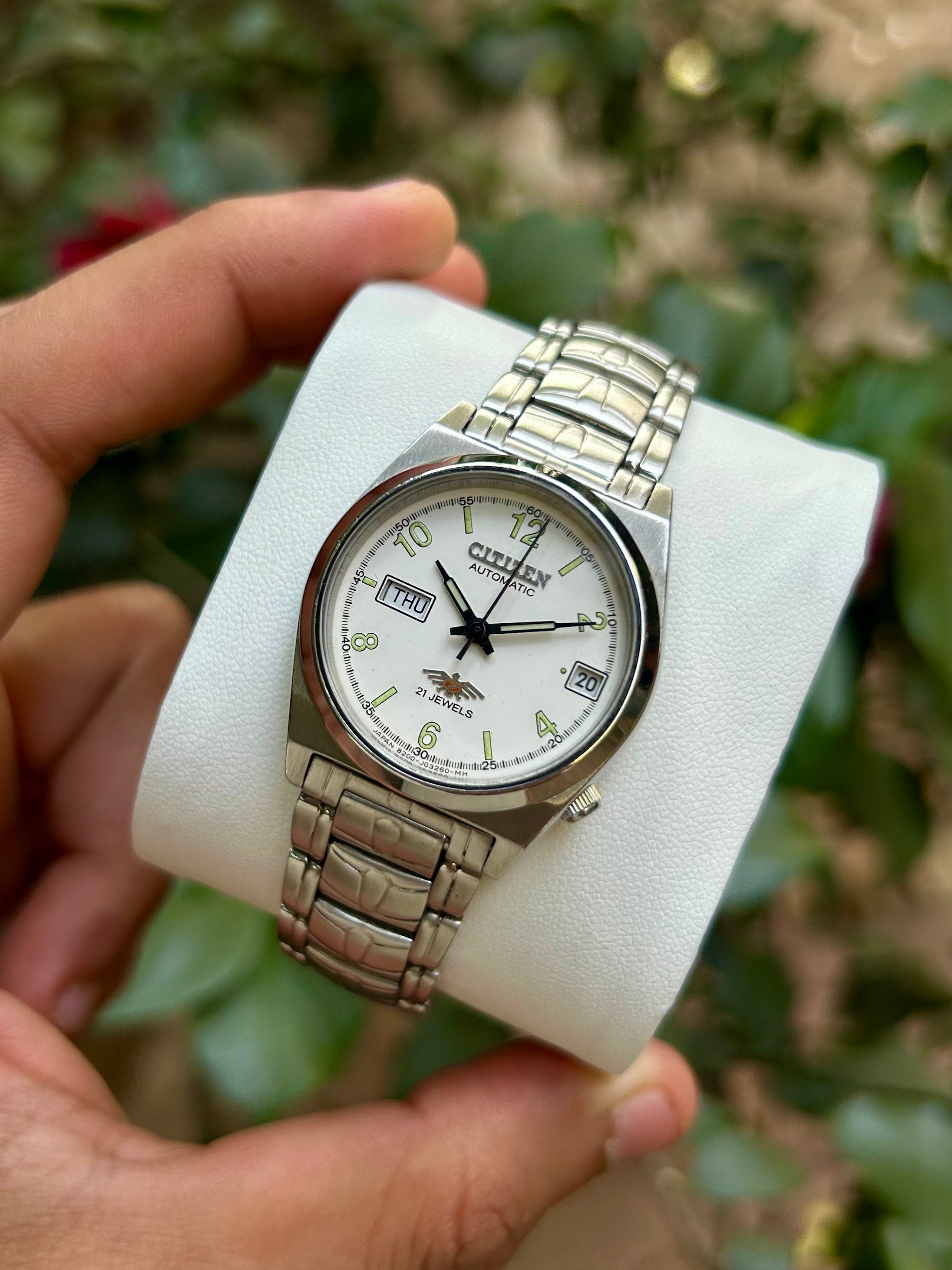 Vintage Rare Citizen for her Automatic 21 jewels HSB Railway Time Japan Watch.