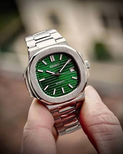 Seiko Nautilus Homage Mod Watch - Green