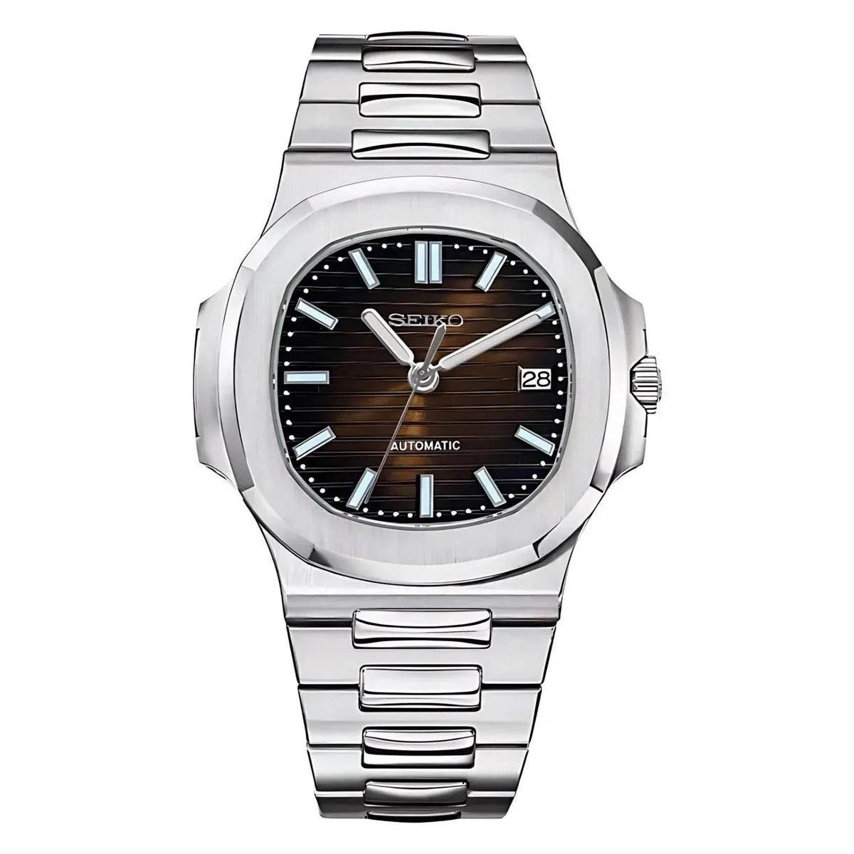 Seiko Nautilus Homage Mod Watch - Brown