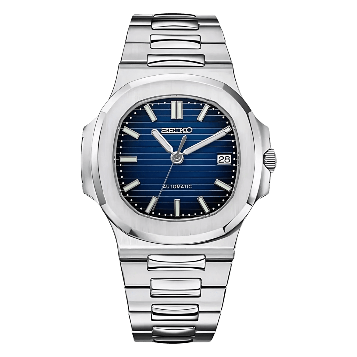Seiko Nautilus Homage Mod Watch - Blue