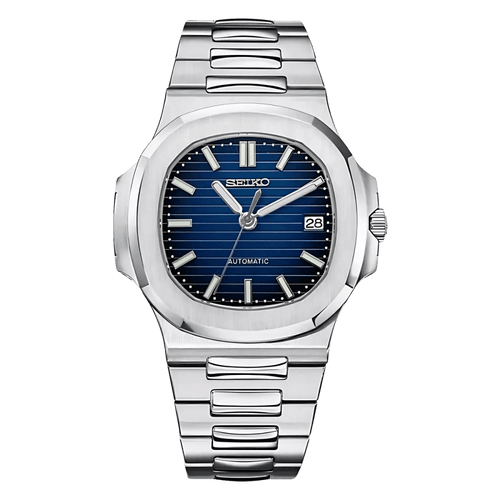 Seiko Nautilus Homage Mod Watch - Blue