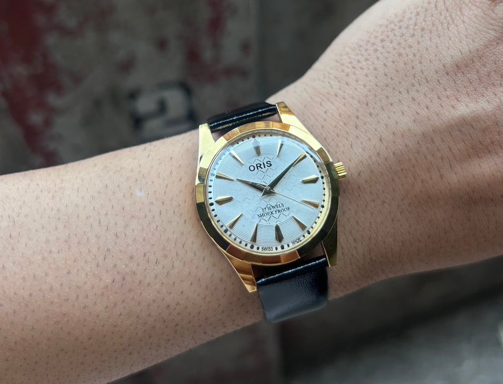 ORIS GOLD SWISS  - SILVER SUNBURST