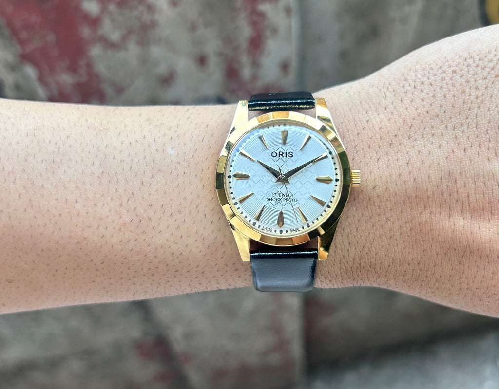 ORIS GOLD SWISS  - SILVER SUNBURST