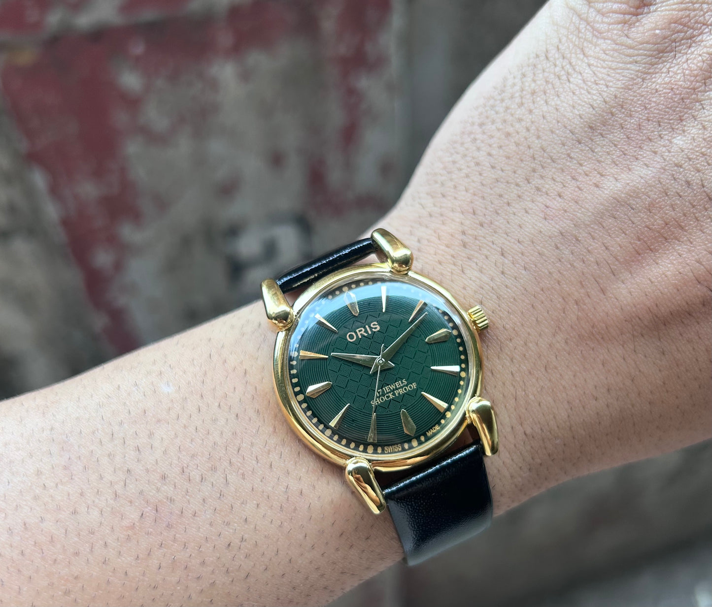 ORIS GOLD SWISS - GREEN SUNBURST
