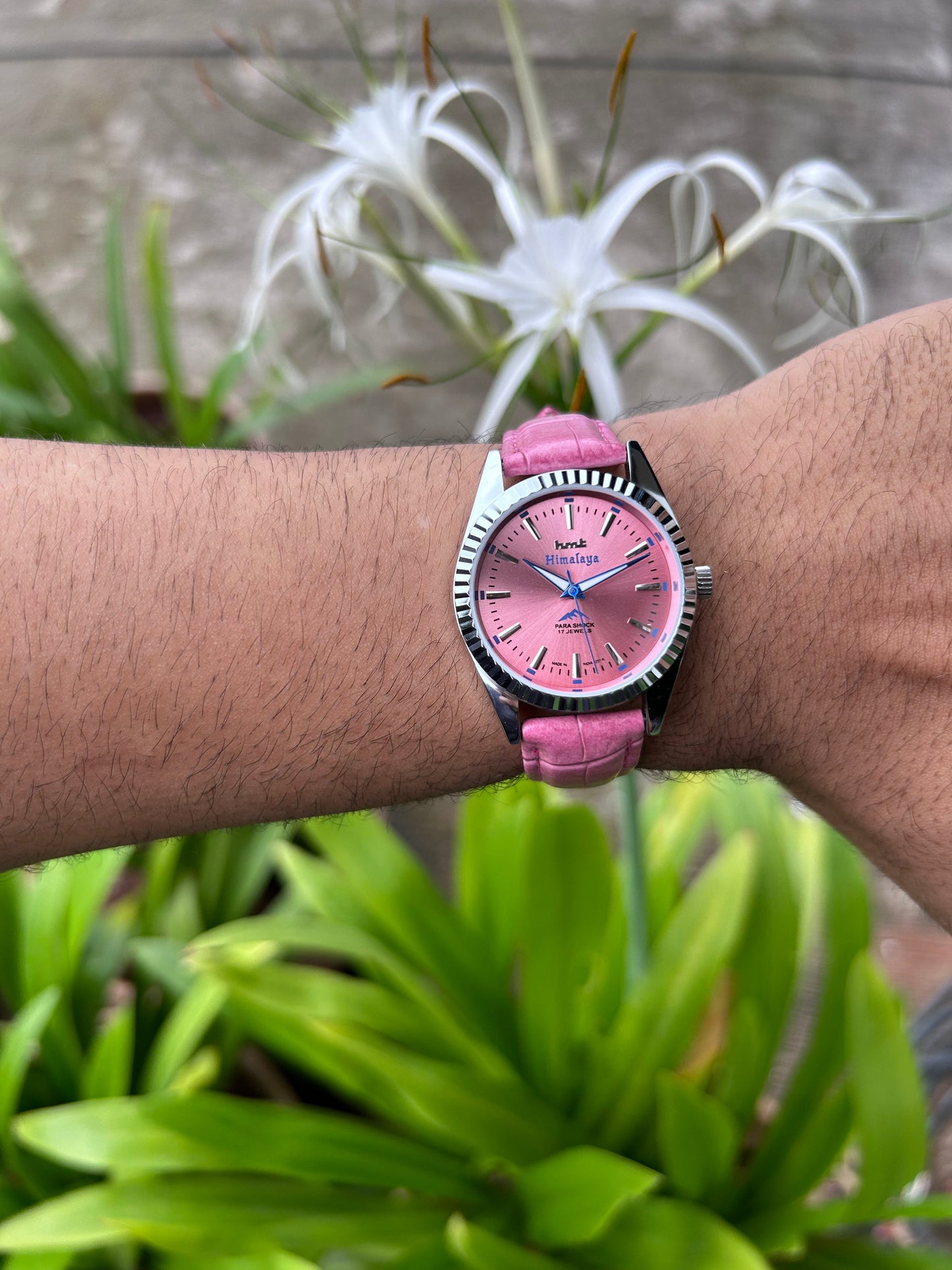 HMT Himalaya Pink Sunburst Unisex - Mod Watch