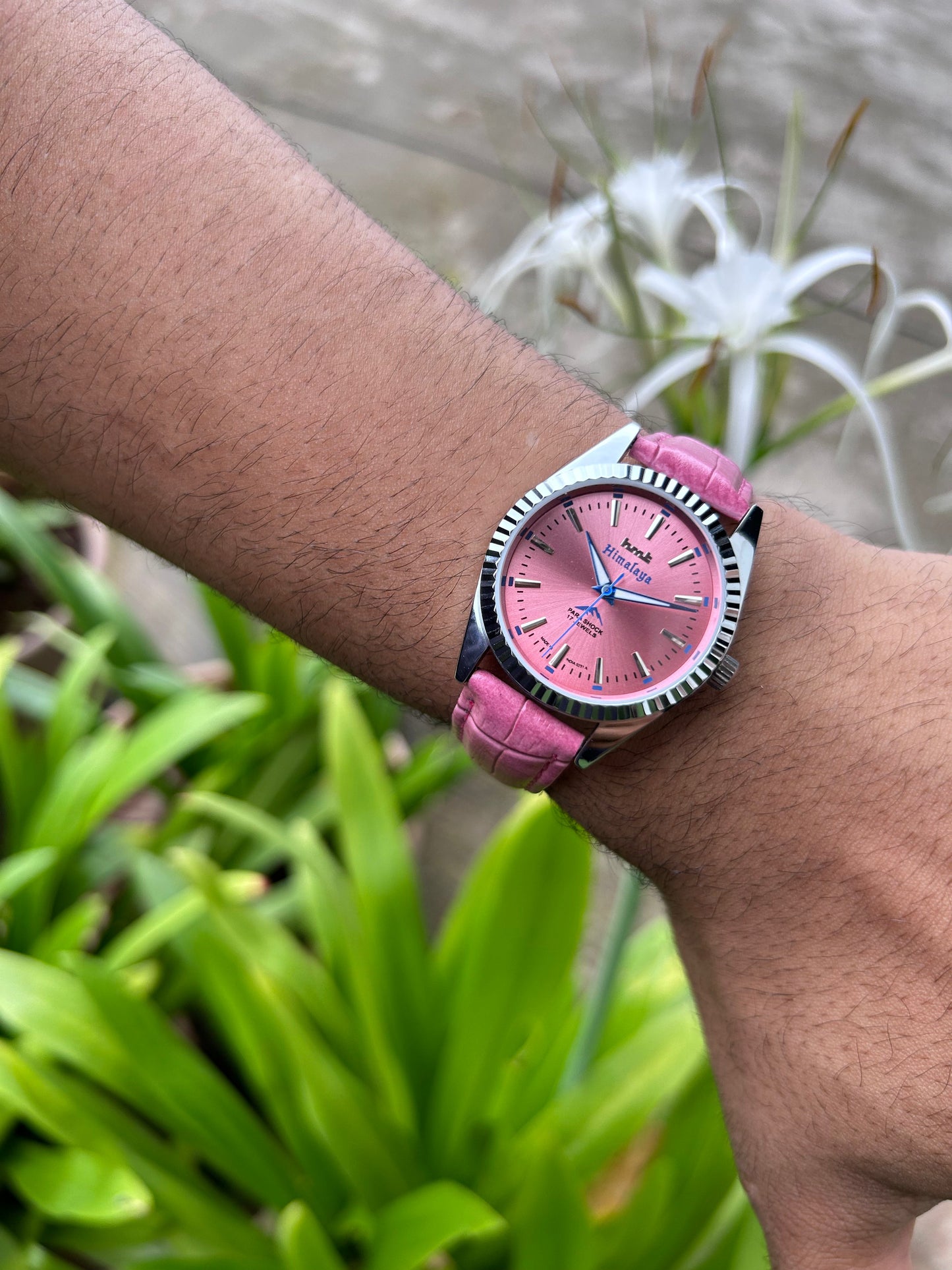 HMT Himalaya Pink Sunburst Unisex - Mod Watch