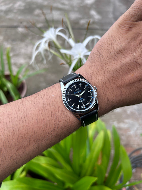 HMT Himalaya Black Sunburst Unisex - Mod Watch