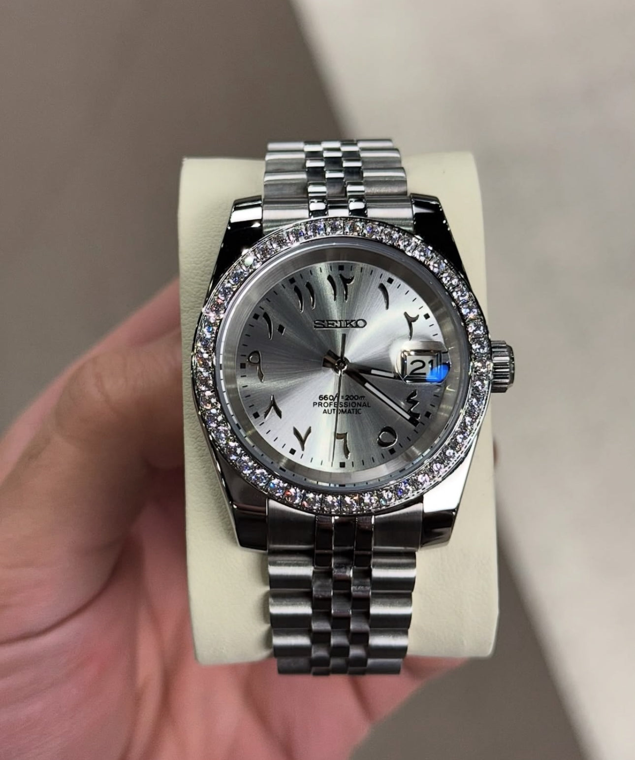 Seiko Datejust "Silver Arabic Diamond"