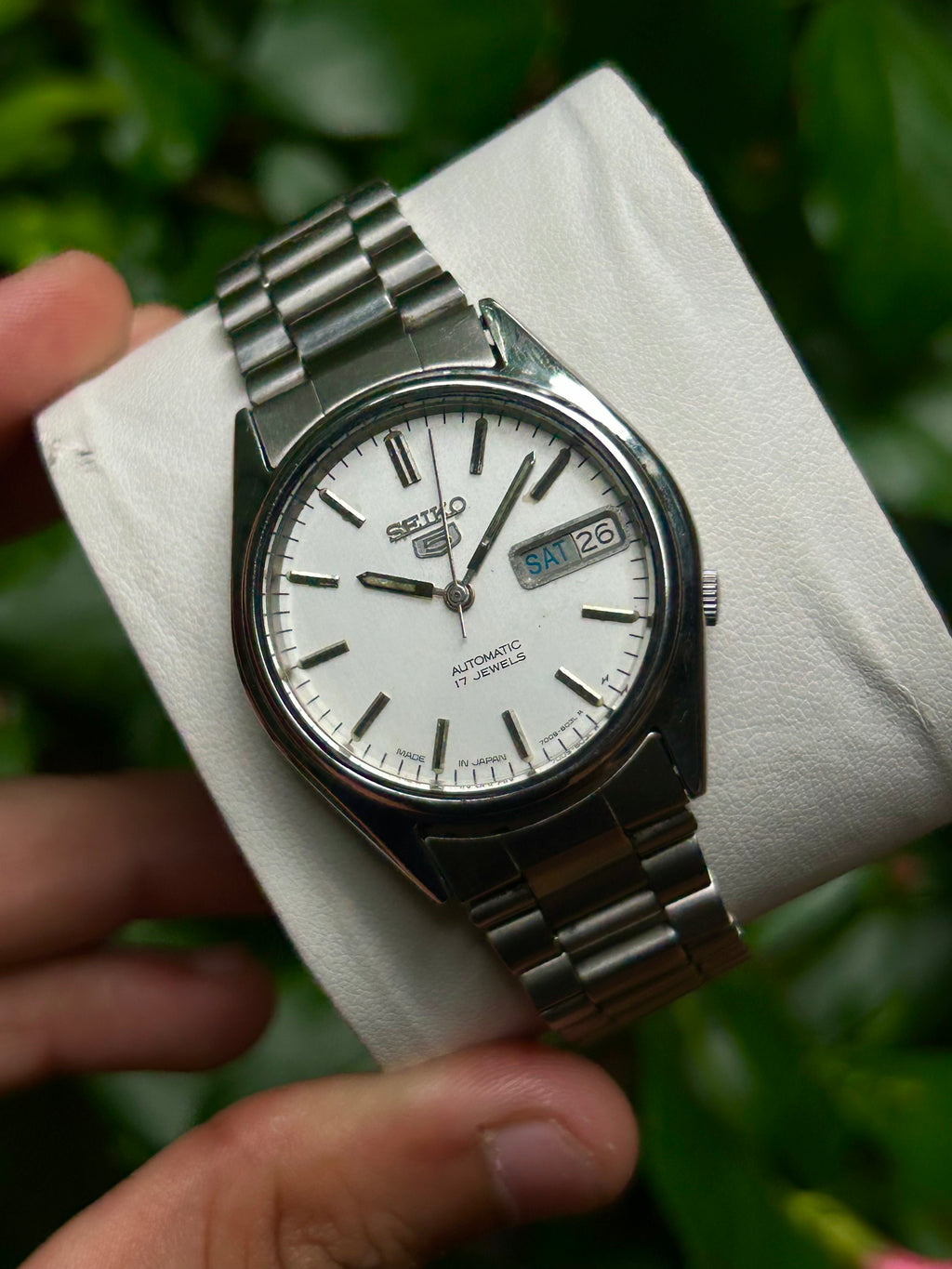 Seiko 5 Vintage 1985 White Dial Automatic Watch