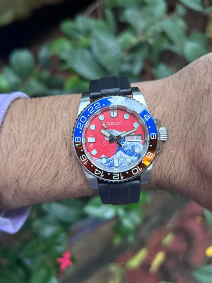 Seiko Pepsi The Great Godzilla Wave Automatic Homage Mod Watch