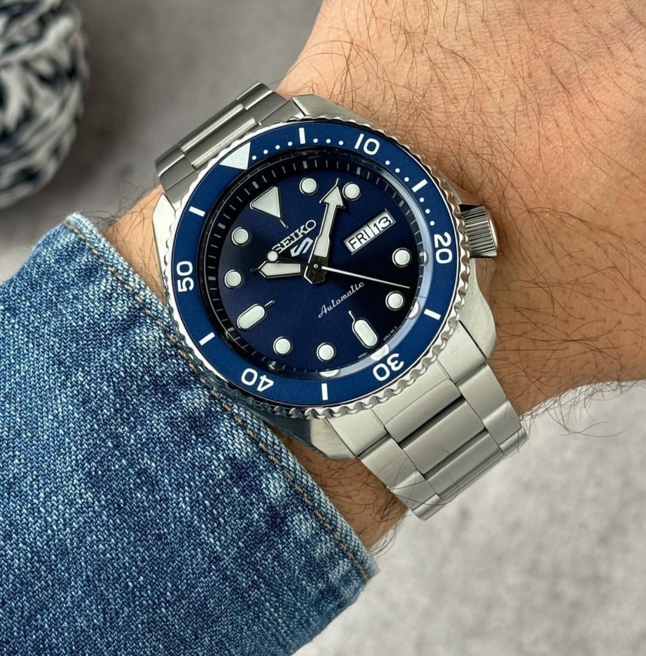 Seiko 5 Blue Day & Date Automatic Custom Mod