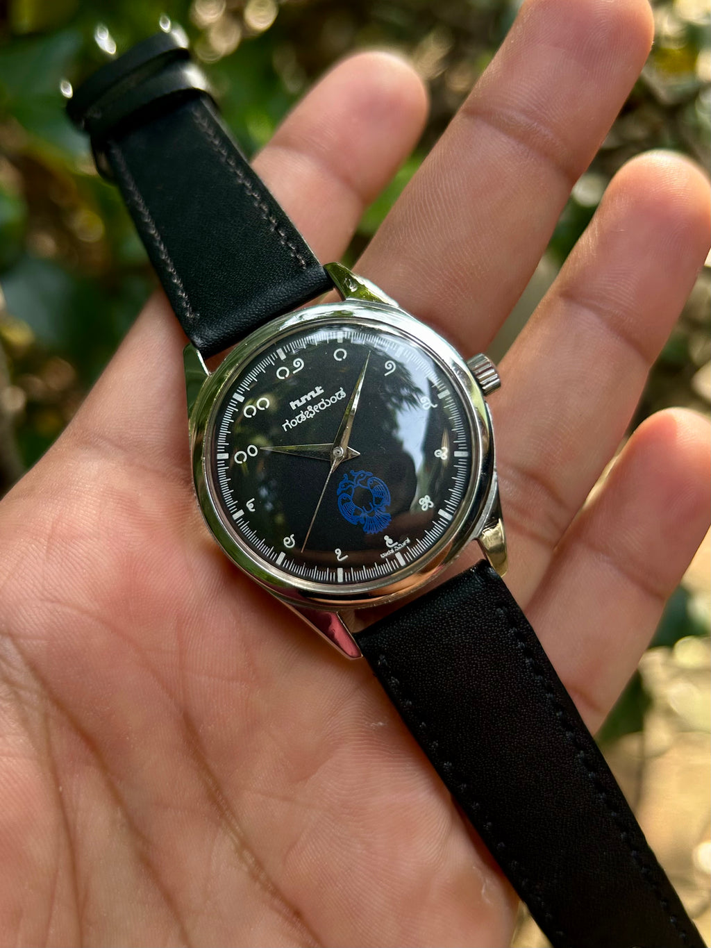 HMT Gandaberunda Black Kannada Numeral - Mod Watch