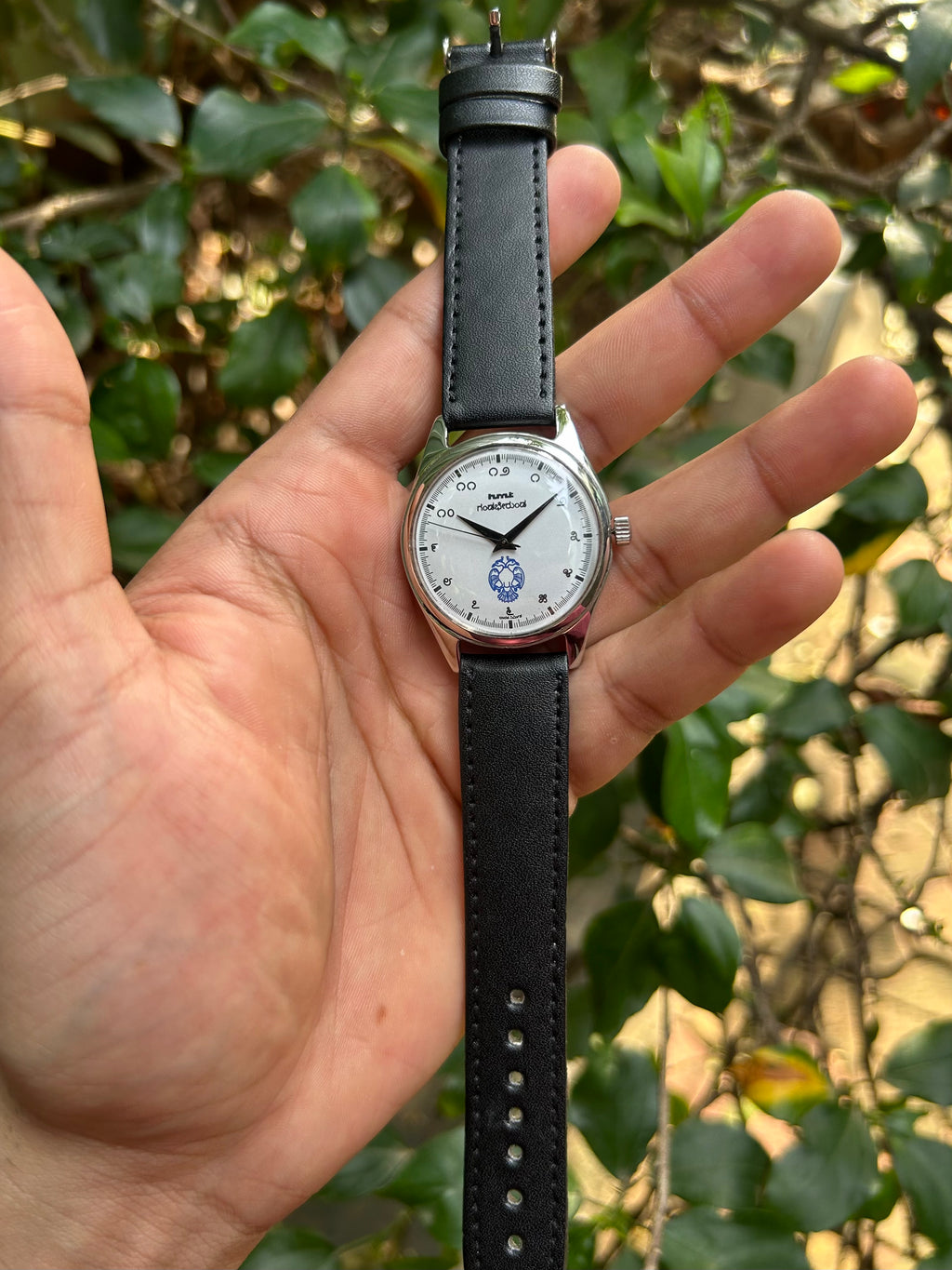HMT Gandaberunda White Kannada Numeral - Mod Watch