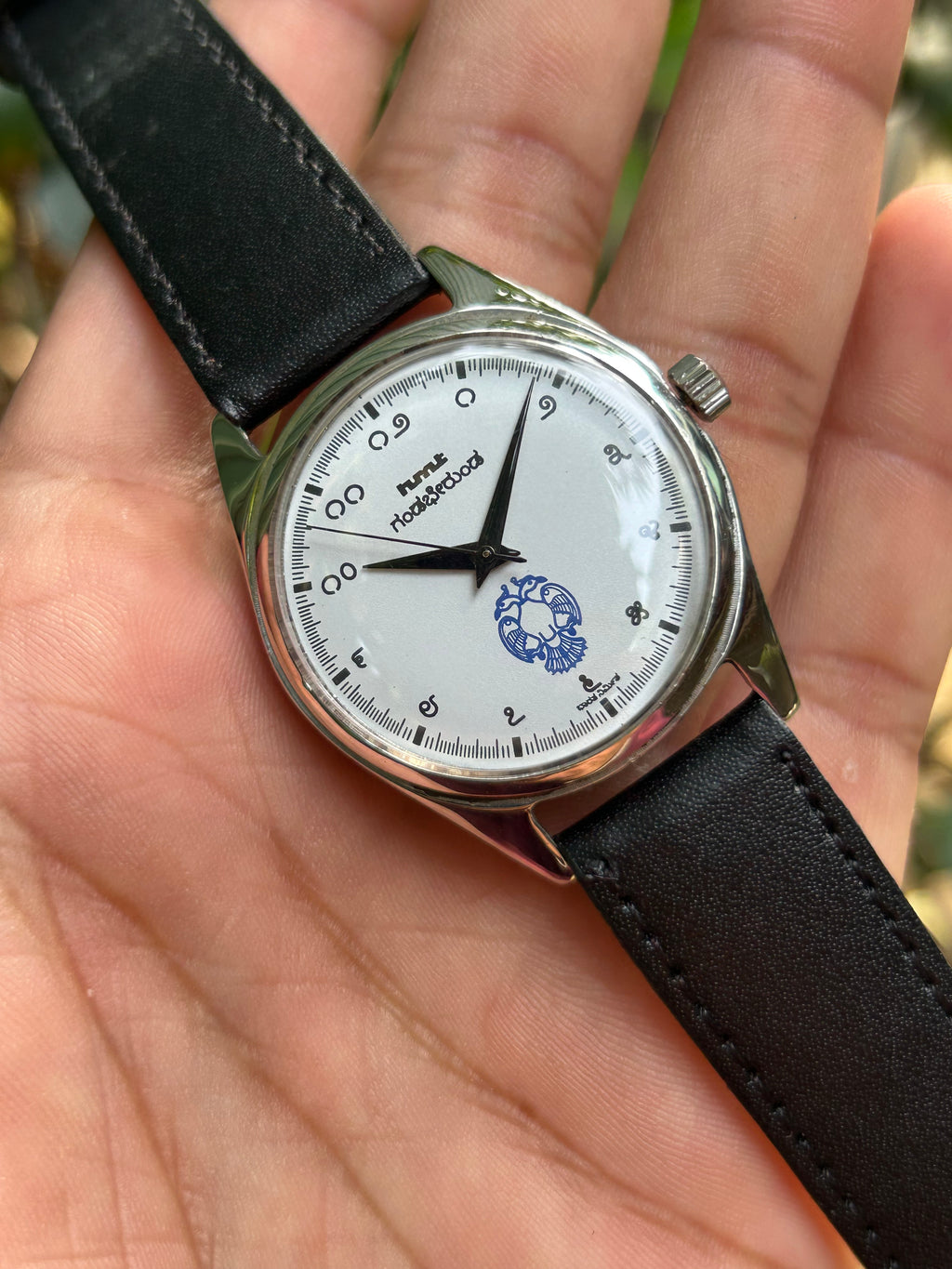 HMT Gandaberunda White Kannada Numeral - Mod Watch