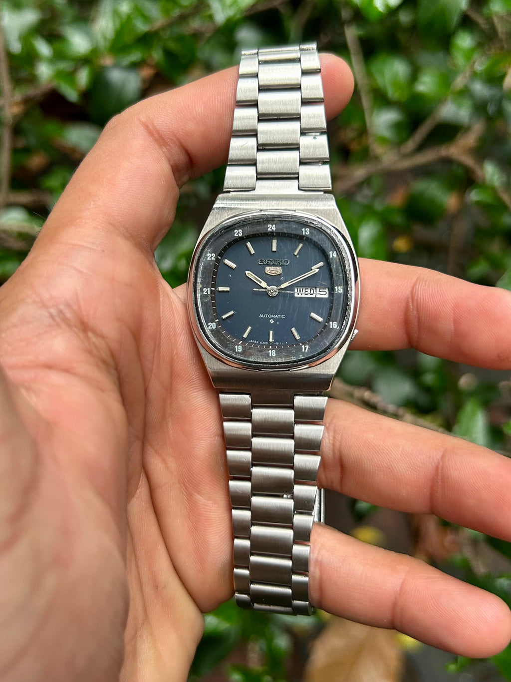 (Super Rare) Seiko 5 Blue Railway Time Square Dial (Pre Owned)