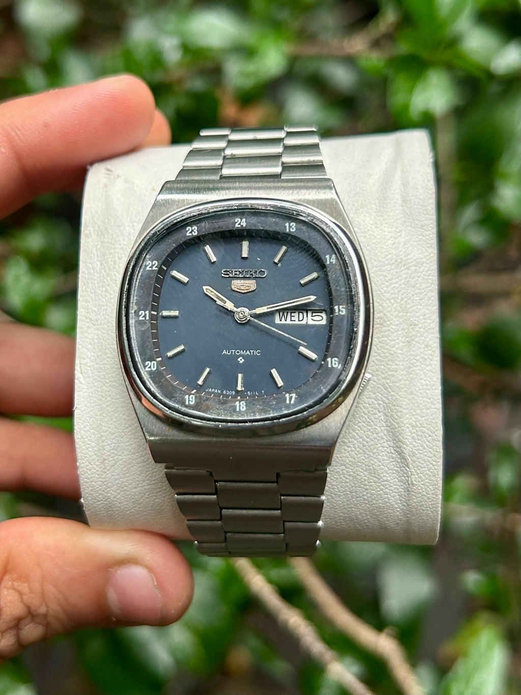 (Super Rare) Seiko 5 Blue Railway Time Square Dial (Pre Owned)