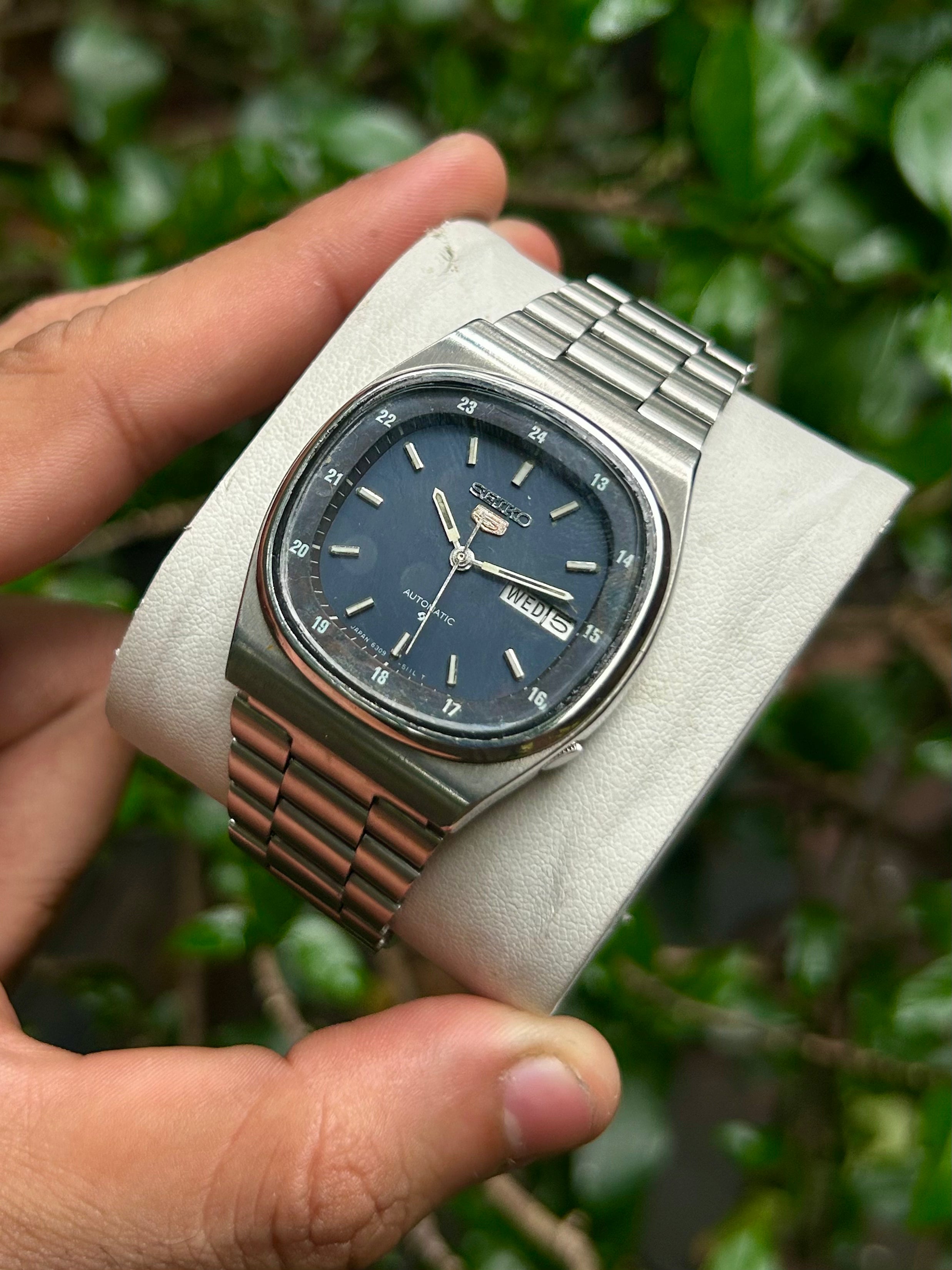 (Super Rare) Seiko 5 Blue Railway Time Square Dial (Pre Owned)