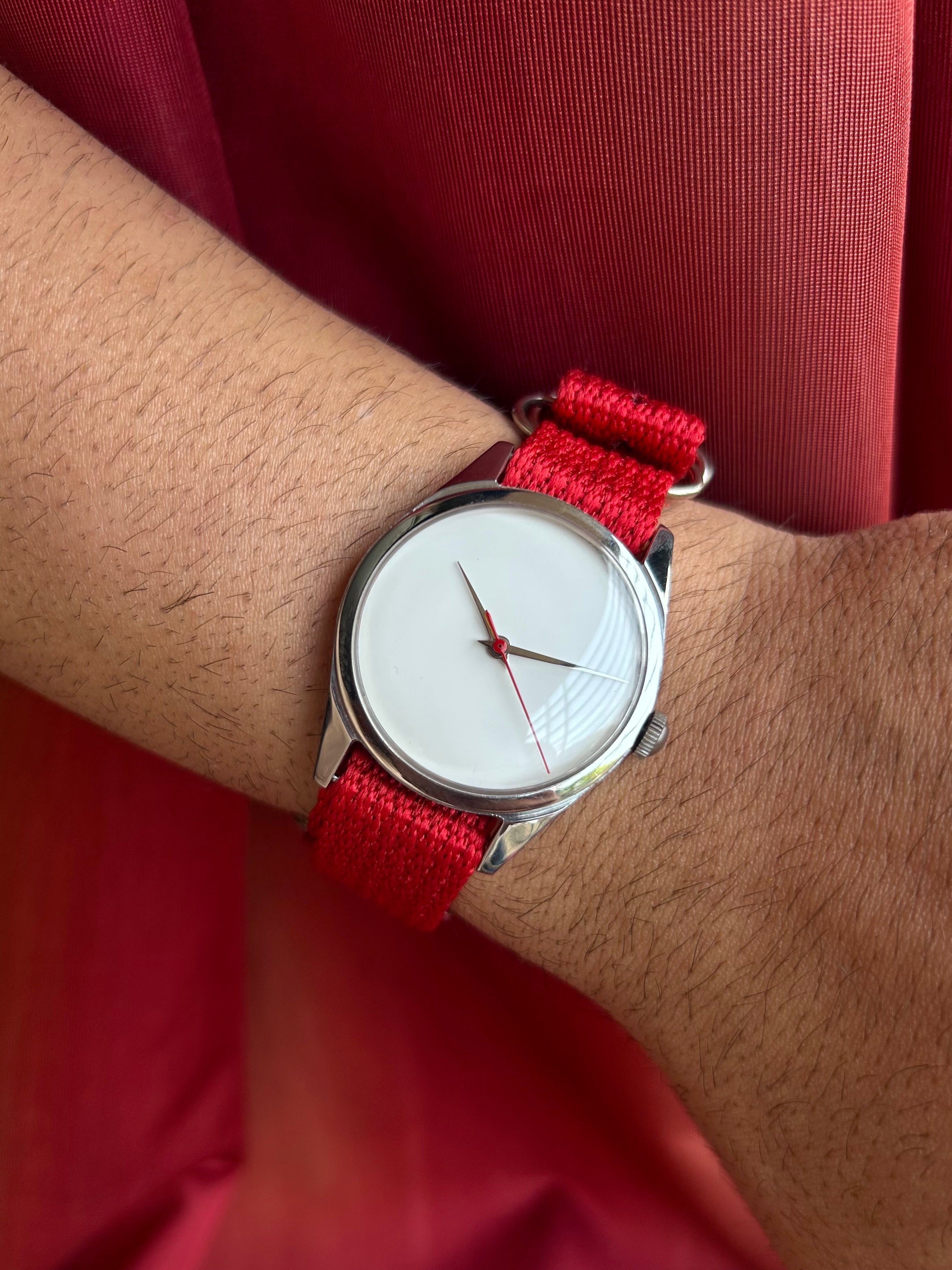 HMT White Janata unisex hand-winding