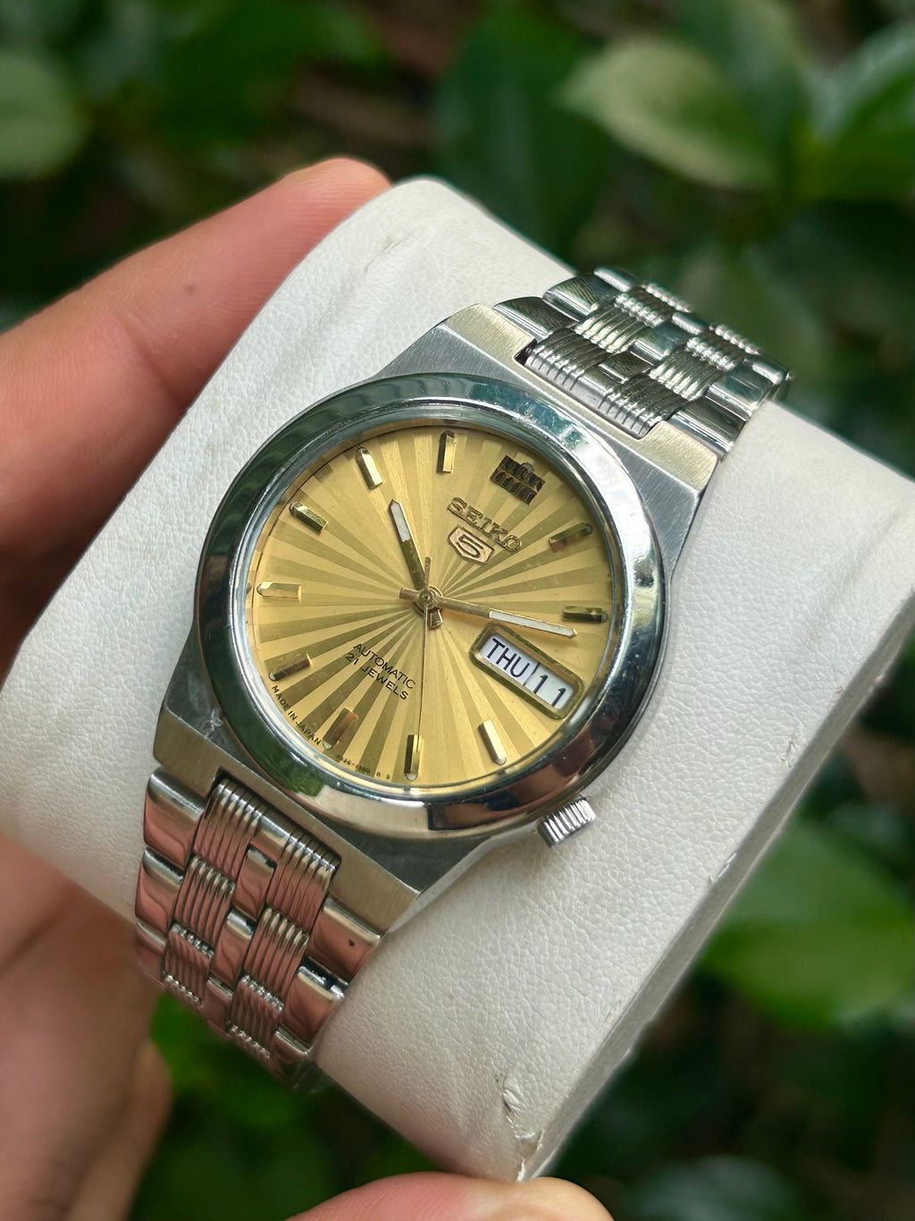 Super Rare) Seiko 5 Gold Motif Dial with Glass Back - Automatic