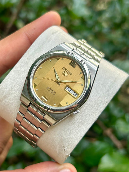 Seiko 5 Gold Motif Dial with Glass Back - Automatic