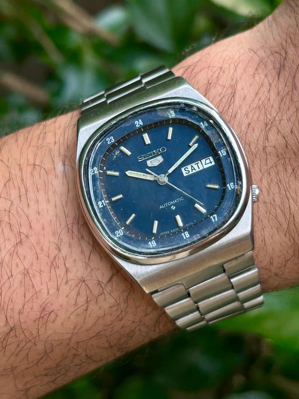 (Super Rare) Seiko 5 Blue Railway Time Square Dial (Pre Owned)