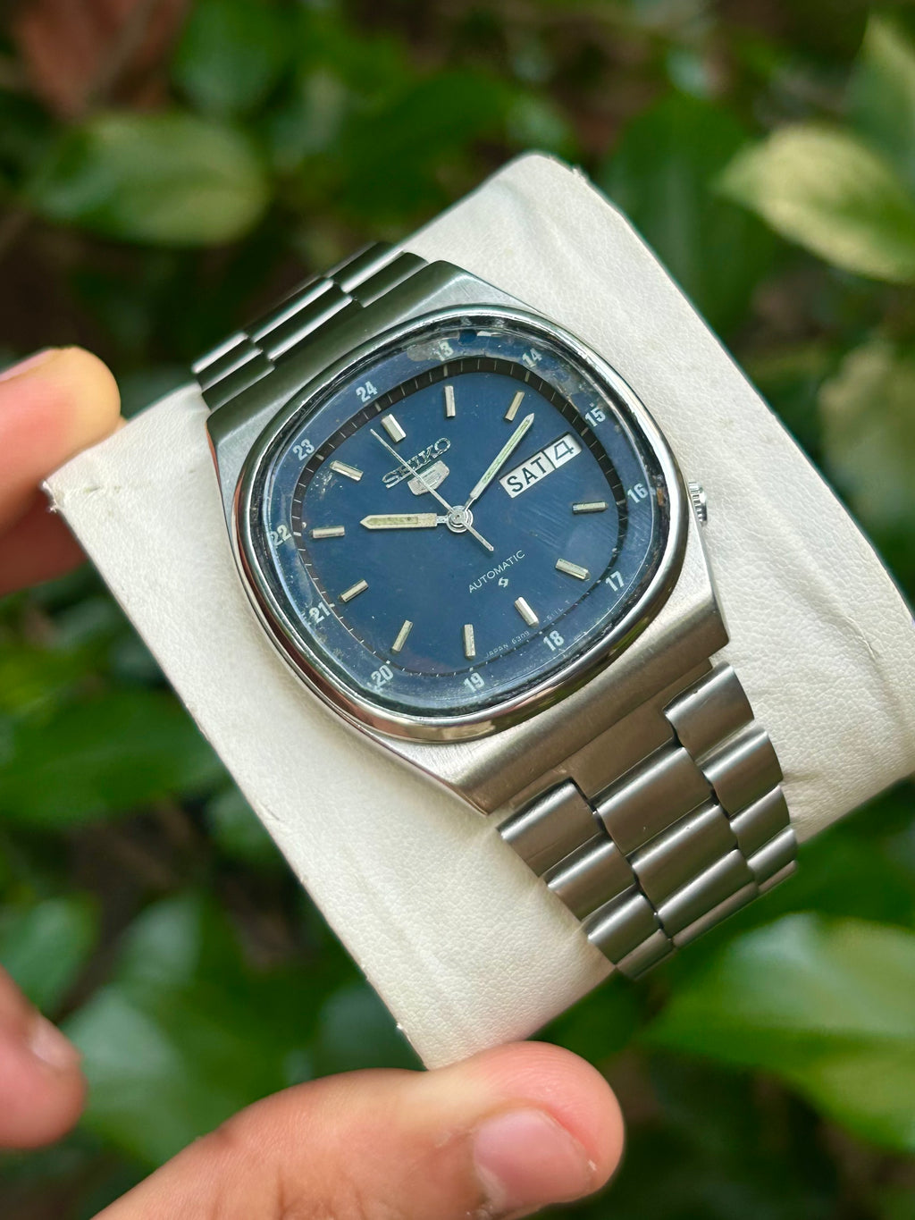 (Super Rare) Seiko 5 Blue Railway Time Square Dial (Pre Owned)